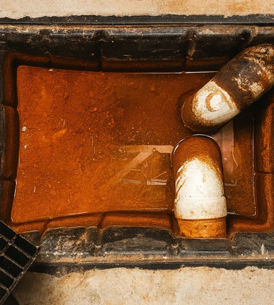 Ocre ferreuse dans un puisard | SOS Sous-Sol