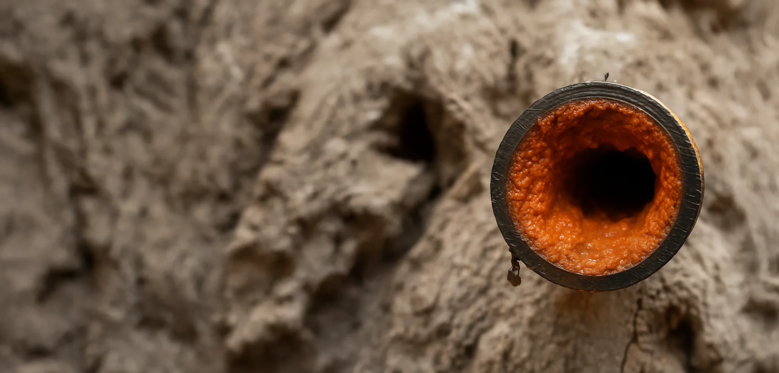 Ocre ferreuse dans un tuyau | SOS Sous-Sol